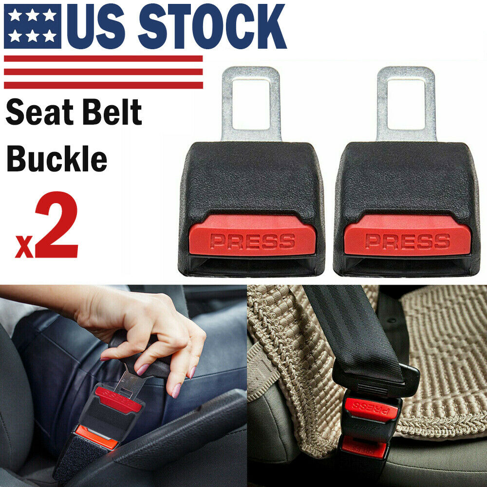 Universal Car Seat Belt Buckle Extension Extender Clip Auto Alarm Stopper Seat Adapter 2pcs