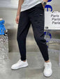 Men's Ice Silk Stitching Six-pocket Embroidery High Elastic Casual Pants