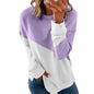 Round Neck Long Sleeve Sweater Color Matching Tops Sport Clothes