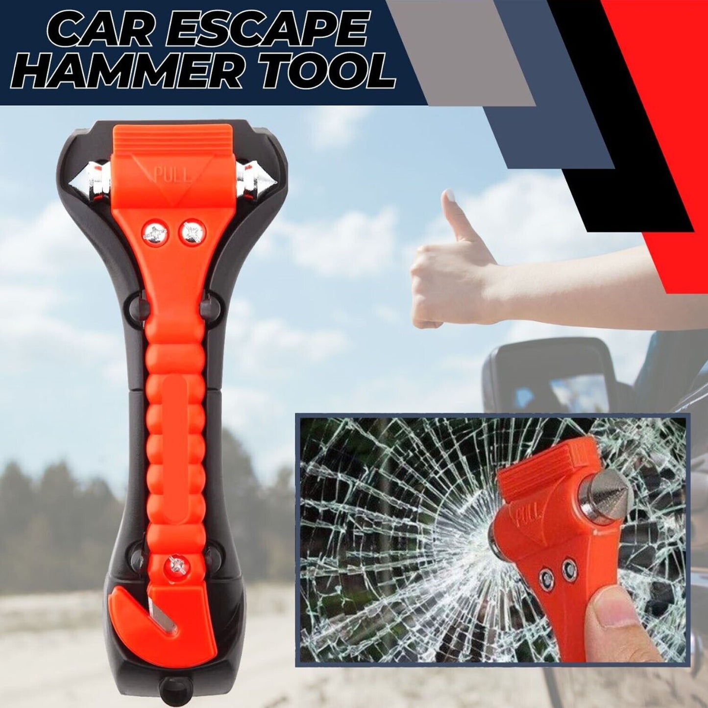 Emergency Escape Hammer Auto Car Window Glass Tool Breaker Seat Belt Cutter NEW