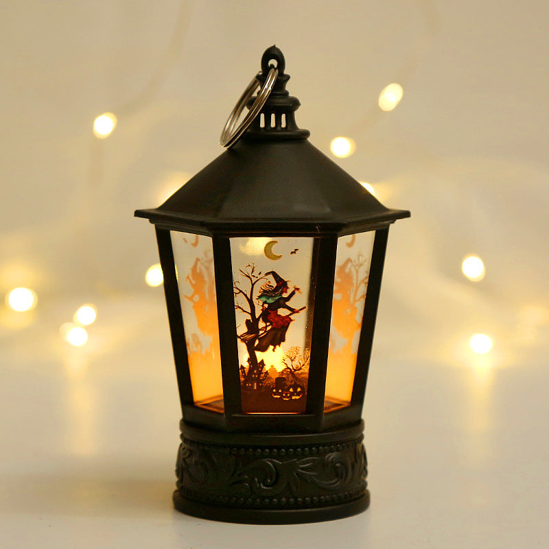 Pumpkin Lamp Electronic Candle Party Deployment And Decoration Pagoda Storm Lantern