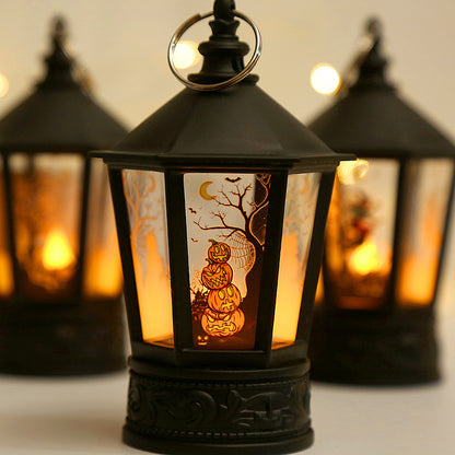 Pumpkin Lamp Electronic Candle Party Deployment And Decoration Pagoda Storm Lantern