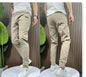 Men's Ice Silk Stitching Six-pocket Embroidery High Elastic Casual Pants